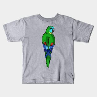 Turquoise Parrot Kids T-Shirt